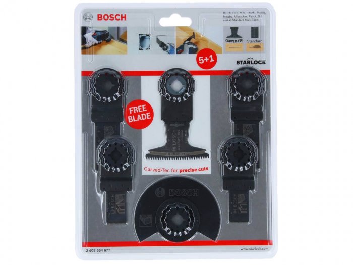 Bosch 2608664677 6pc Starlock Plus Wood Metal Multi Tool Saw Blade Set Pro DIY