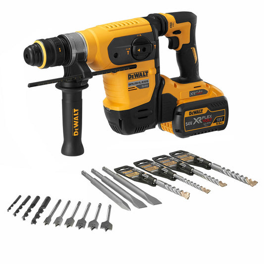 Dewalt DCH417X2 54V FlexVolt Brushless SDS+ Rotary Hammer Drill with 2 x 9.0Ah Batteries Charger & Case