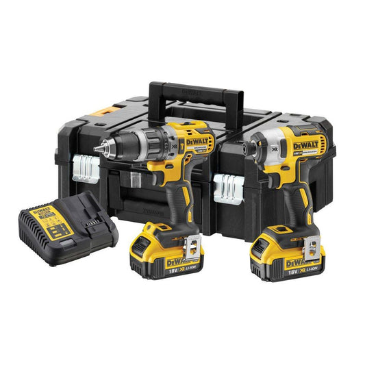 Dewalt DCK266M2T 18V Brushless Twin Kit with 2 x 4.0Ah Battery Charger & TSTAK Box