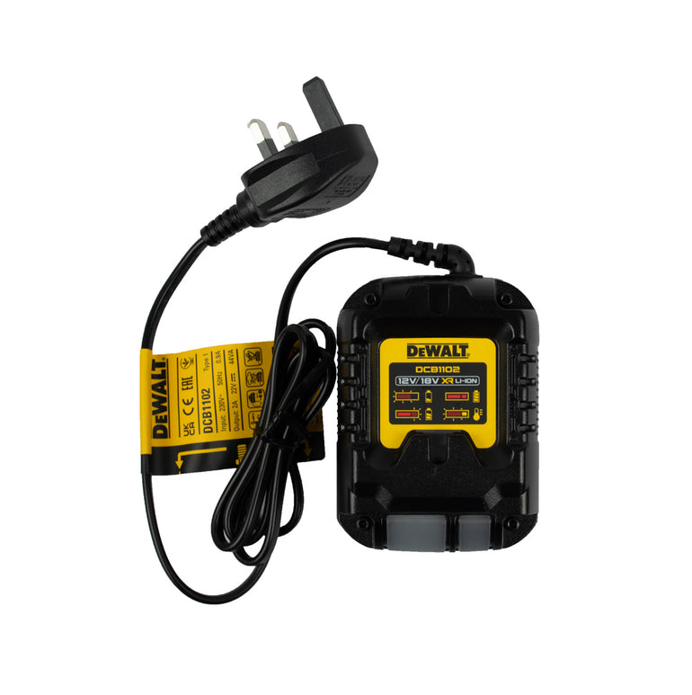 DEWALT DCB1102 COMPACT BATTERY CHARGER FOR 12V / 18V XR LI-ION BATTERIES