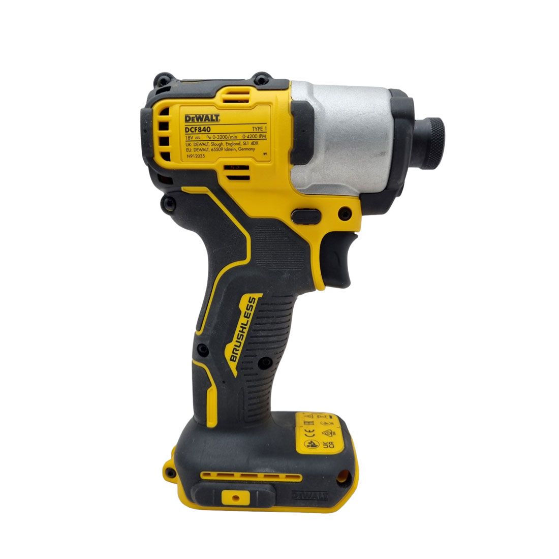 DEWALT DCF840NT-XJ 18V XR BRUSHLESS COMPACT IMPACT DRIVER BODY ONLY IN CARRY CASE