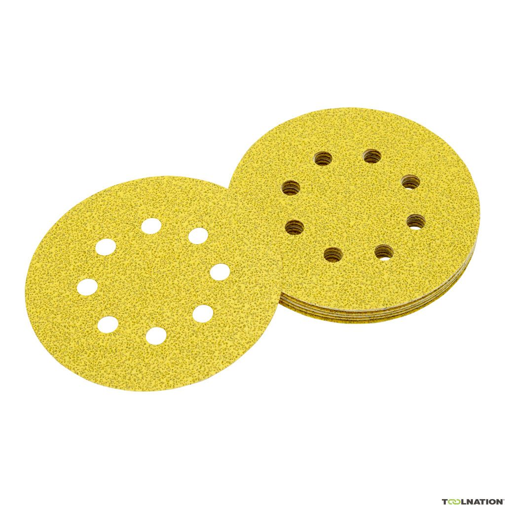 DEWALT DT3107-QZ ROS QUICK FIT SANDING DISCS 125MM 240 GRIT X10 PCS FOR DCW210N & DWE6423