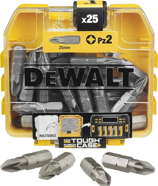 DEWALT DT71521-QZ PZ2 X 25MM SCREWDRIVER BITS IN TOUGHCASE TIC TAC CASE X25 PCS