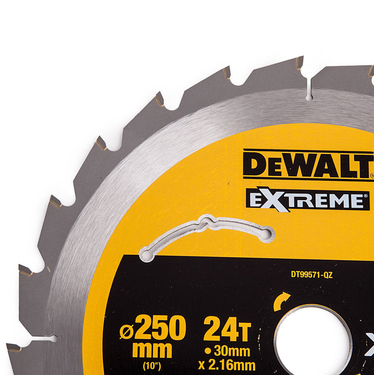 DEWALT DT99571-QZ XTREME RUNTIME 250MM X 30MM 24T BLADE FOR CORDED & CORDLESS SAWS