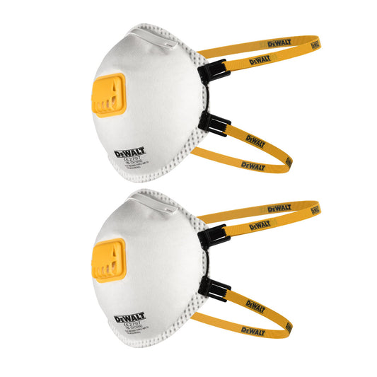 DEWALT DXIRFFP32 FFP3 DISPOSABLE PARTICULATE RESPIRATOR FACE MASK X2 PCS