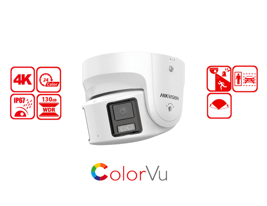 HIKVISION DS-2CD2387G2P-LSU/SL(4MM)(C) - Hikvision 8 MP Panoramic ColorVu Fixed Turret Network Camera