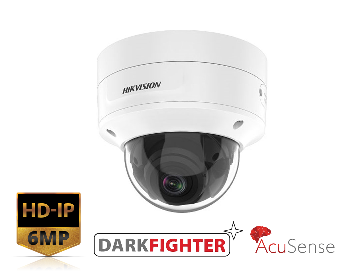 HIKVISION DS-2CD2766G2-IZS(2.8-12MM) - 6MP AcuSense Powered-by-DarkFighter Motorized Varifocal Dome Network Camera