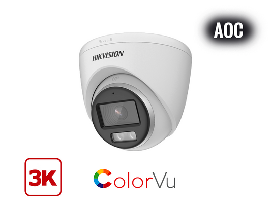 HIKVISION DS-2CE72KF0T-FS(2.8MM) - WHITE 3K ColorVu Audio Fixed Turret Camera
