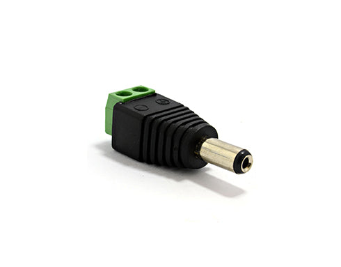 MT12VT - Male Terminal Connector - Power Plug c/w Terminal Block" Connector - Male (2.1mm Mini DC Power Plug c/w 2 Core Block)