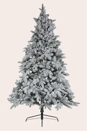 Laura Ashley Frosted Lit LED Tree With 7ft Pine Cones