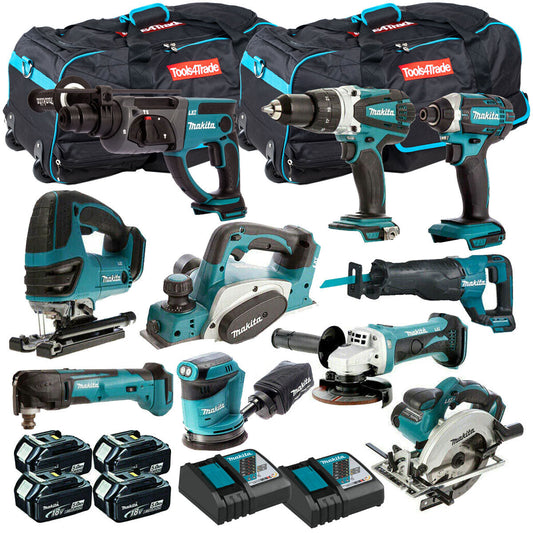 Makita MAK10PC 18v 4 x 5Ah LXT Li-ion 10pc Power Tool Kit