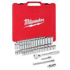 Milwaukee 3/8" Drive Ratchet & Socket Set - 56pc - Metric/Imperial - 4932464946