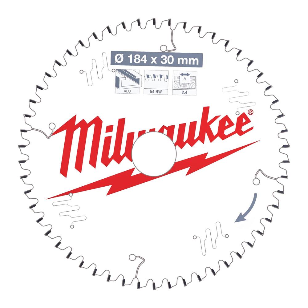 Milwaukee 4932471299 Aluminium Cutting Circular Saw Blade 184mm x 30mm 54 Teeth