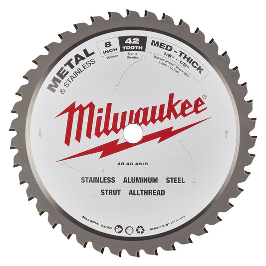 Milwaukee 48404515 Circular Saw Blade for Metal 203 x 15.87mm x 42T 48