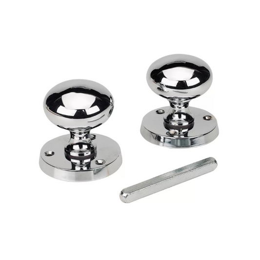 VICTORIAN MORTICE KNOBS 54MM PAIR POLISHED CHROME