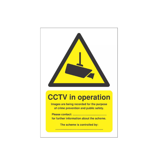 "CCTV IN OPERATION" SIGN 210MM X 148MM