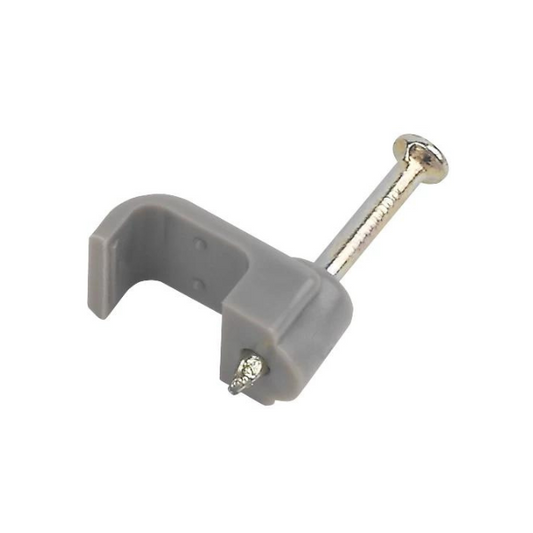 LAP GREY FLAT SINGLE CABLE CLIPS 1-1.5MM 100 PACK