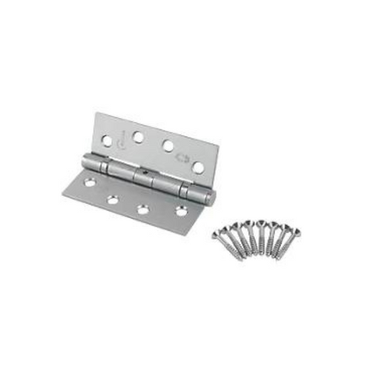 ECLIPSE SATIN CHROME GRADE 11 FIRE RATED BALL BEARING HINGES 102MM X 76MM 3 PACK