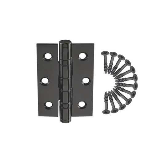 SMITH & LOCKE BLACK GRADE 7 FIRE RATED BALL BEARING HINGES 76MM X 51MM 2 PACK
