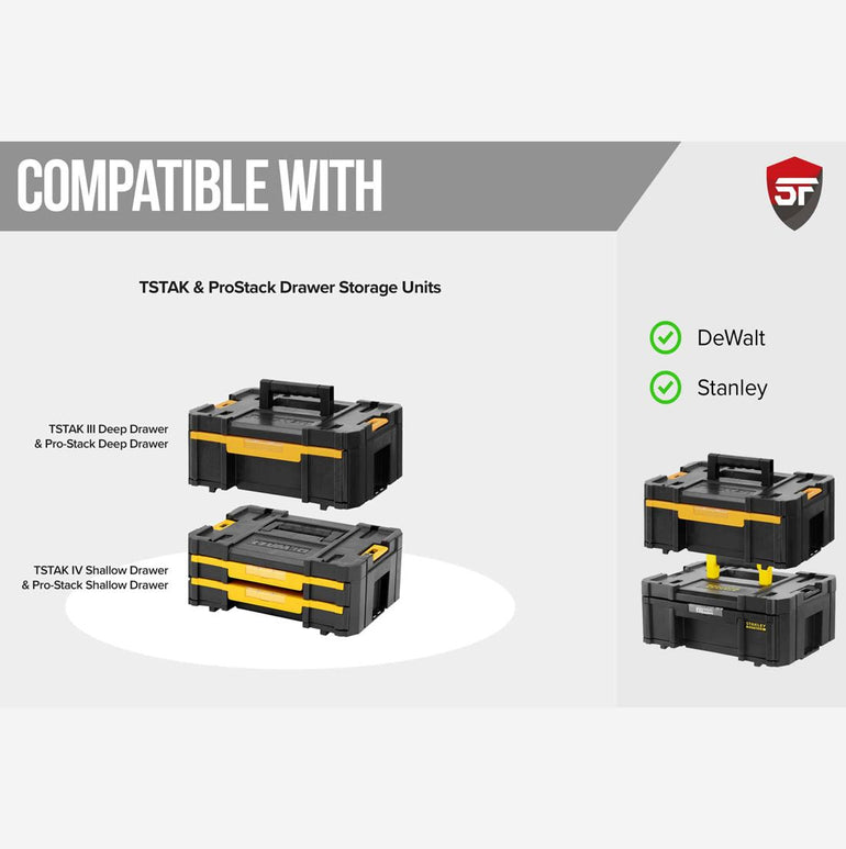 SHADOW FOAM SFI-DTSD230Y DEWALT TSTAK DRAWER INSERT TWIN PACK 30MM YELLOW