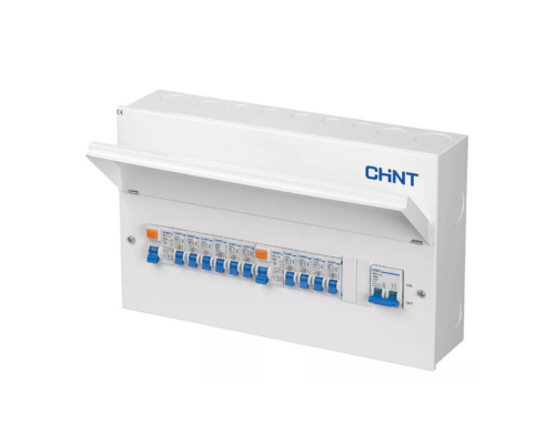 CHINT NX3 18-MODULE 10-WAY POPULATED DUAL RCD CONSUMER UNIT