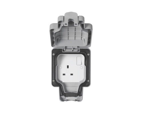 BRITISH GENERAL IP66 13A 1-GANG DP WEATHERPROOF OUTDOOR SWITCHED SOCKET