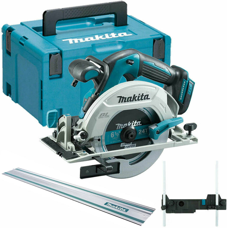 Makita DHS680Z 18V Brushless Circular Saw + MakPac + Rail + Adapter