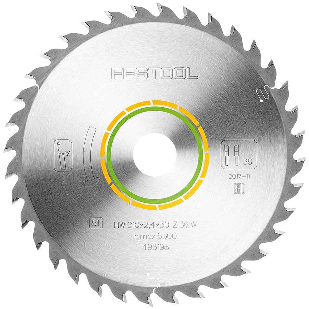 Festool 210mm x 2.4mm x 30mm 36T Wood Universal Saw Blade - 493198