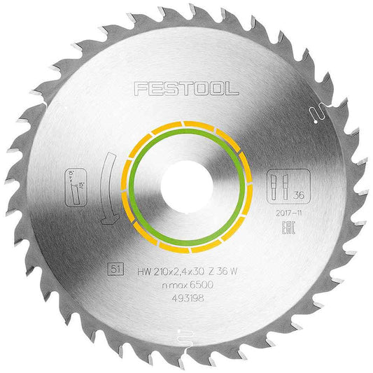 Festool 210mm x 2.4mm x 30mm 36T Wood Universal Saw Blade - 493198