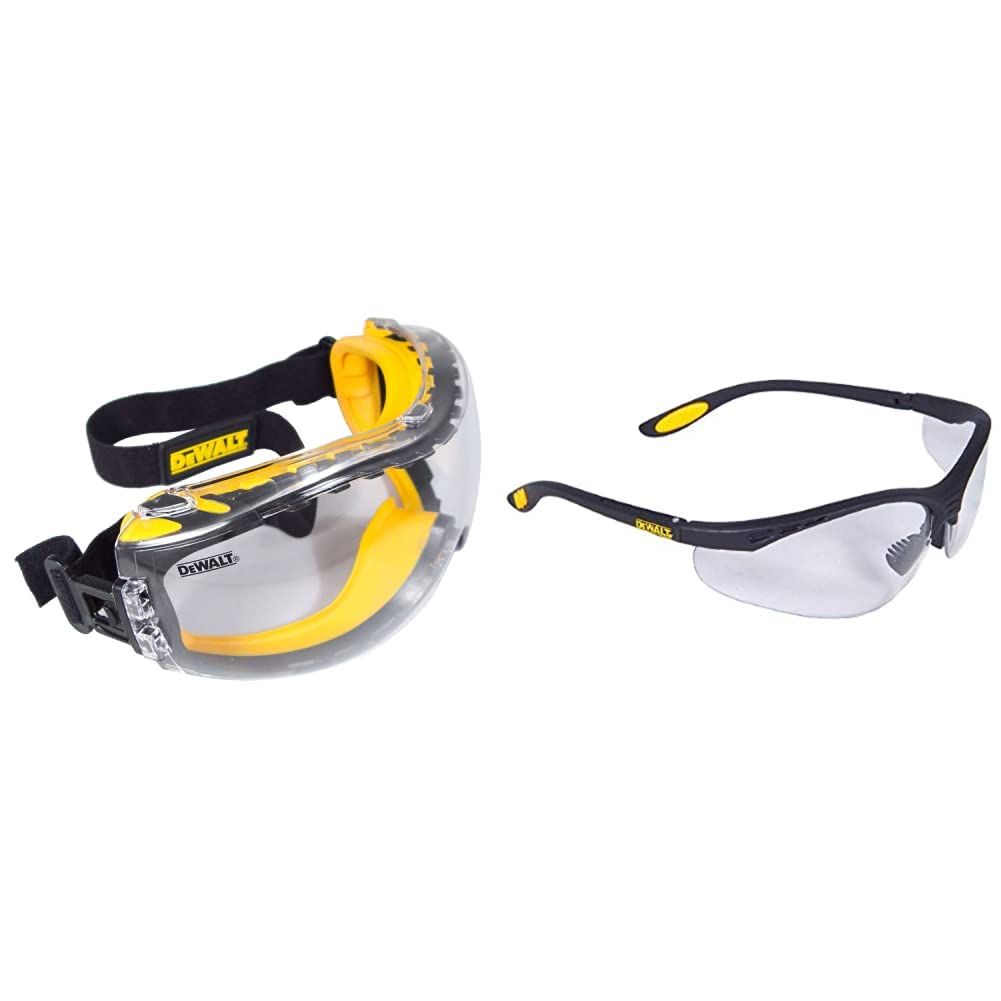 DeWalt DPG82-11D Concealer Clear Anti Fog Safety Goggles Glasses Adjustable