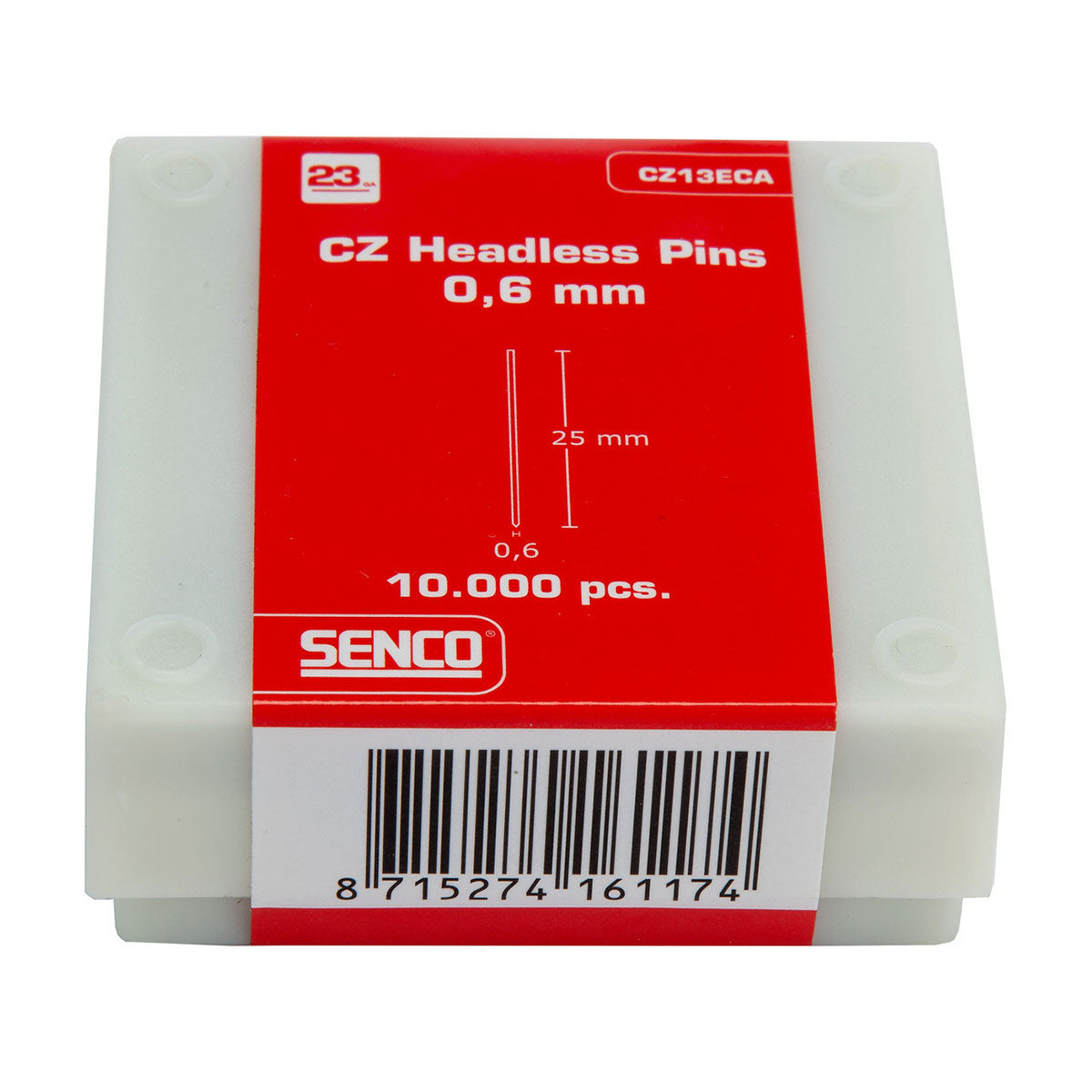 Senco 23g Headless Pins 25mm Pack of 10,000 CZ13ECA