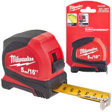 Milwaukee Tape Measure 5m 16ft Metric Imperial Pro Compact Pocket Measuring Tape