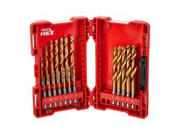 Milwaukee 48894760 Red Hex Shockwave HSS-Tin Metal Drill Bit Set 19pc