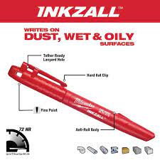 Milwaukee 48223170 Inkzall Jobsite Fine Point Red Marker Pen - Single