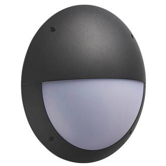 LAP OUTDOOR ROUND LED BULKHEAD MATT BLACK 12W 1000LM