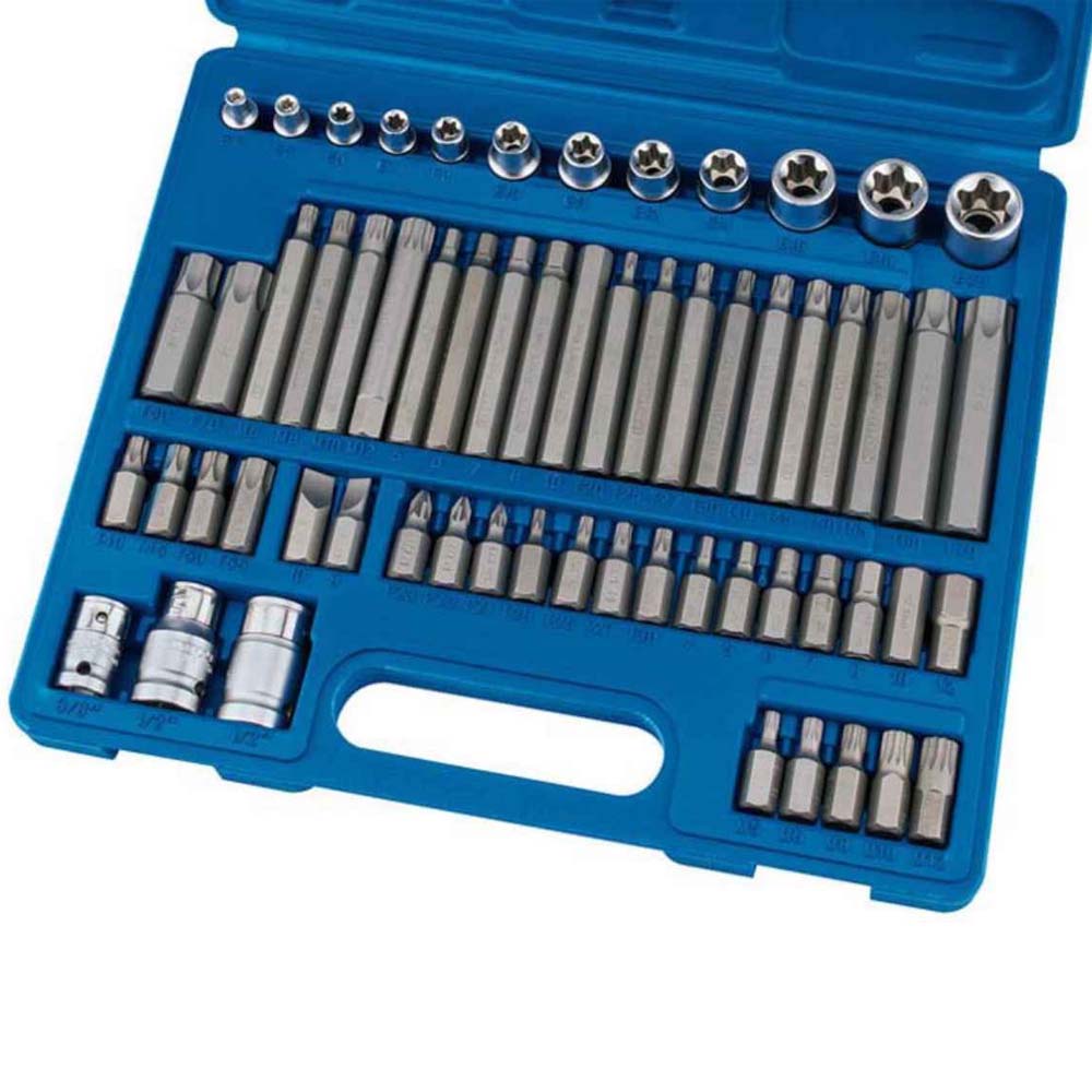 Draper Square Drive Mechanics Socket and Bit Set 61 Piece 3/8" 1/2" 63376