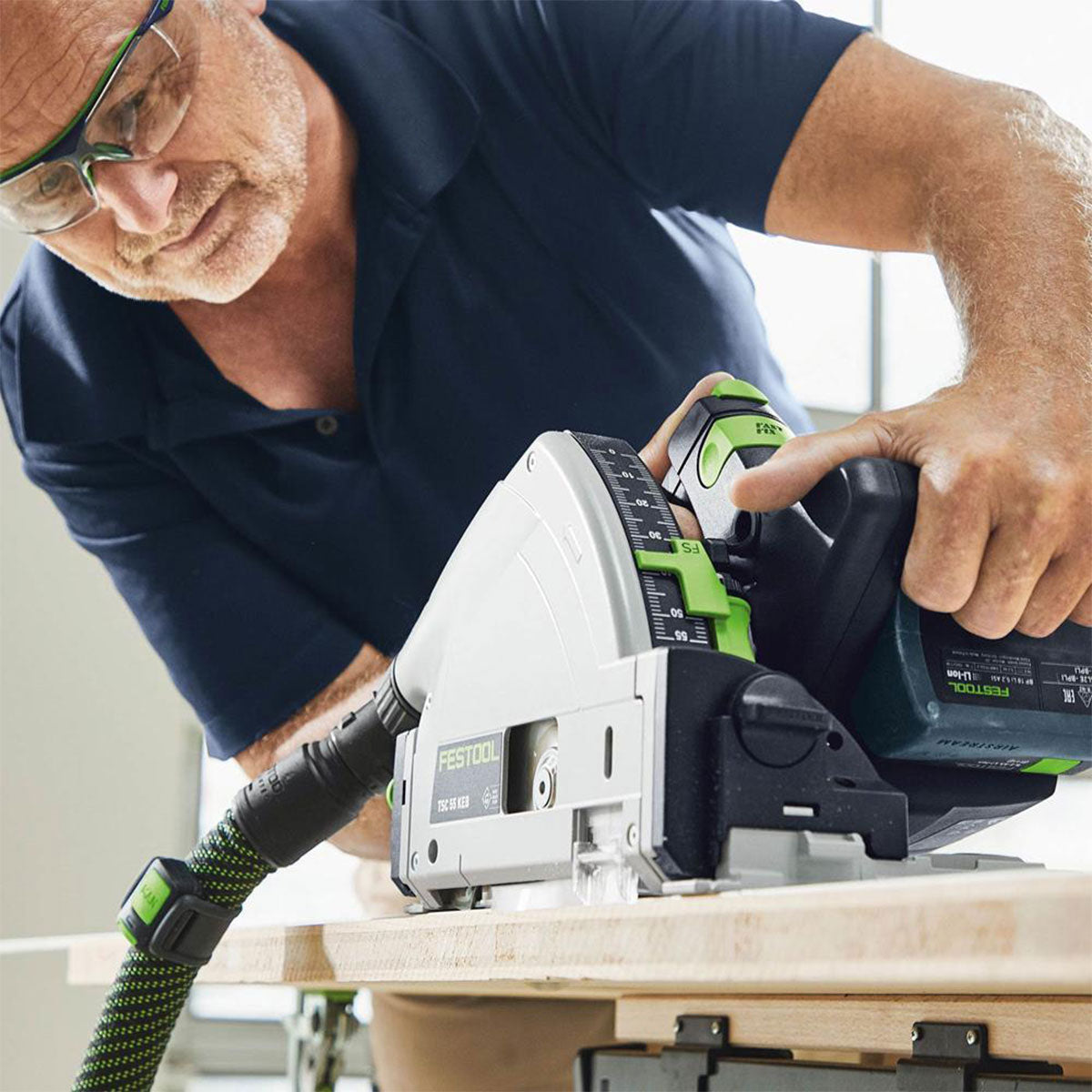 Festool TSC 55 KEB-Basic-5,0 GB 18V Brushless Cordless Plunge Cut Saw With 2 x 5.0Ah Batteries - 577589