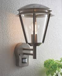 ANTLER OUTDOOR WALL LIGHT WITH PIR SENSOR BRUSHED STAINLESS STEEL