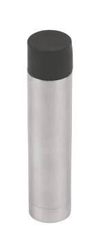 CYLINDER PROJECTION DOOR STOPS WITH CONCEALED FIXINGS 16 X 70MM SATIN CHROME 2 PACK