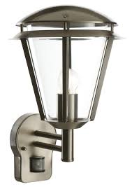 ANTLER OUTDOOR WALL LIGHT WITH PIR SENSOR BRUSHED STAINLESS STEEL (9466F)