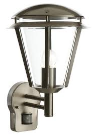 ANTLER OUTDOOR WALL LIGHT WITH PIR SENSOR BRUSHED STAINLESS STEEL