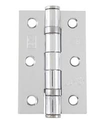 SMITH & LOCKE POLISHED CHROME GRADE 7 FIRE RATED BALL BEARING DOOR HINGES 76MM X 51MM 2 PACK