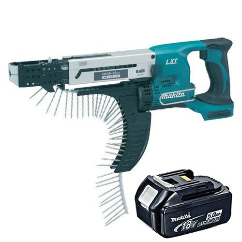 Makita DFR750Z 18V LXT Li-Ion 45 – 75 mm Auto Feed Screwdriver With 1 x 5.0Ah Battery