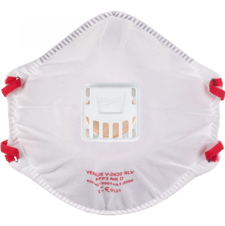 MILWAUKEE 4932471906 FFP3 DISPOSABLE RESPIRATOR MASK WITH VALVE X10 PCS