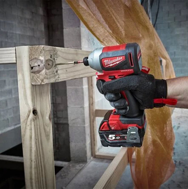 Milwaukee M18BLPP2A3-502X 18V Brushless Combi Drill & Impact Driver with 2 x 5.0Ah Batteries, Charger & Case 4933492845