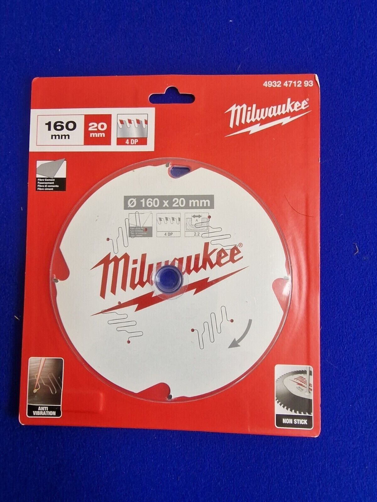 Milwaukee PCD Fibre Cement Board Circular Saw Blade 160 x 20mm 4 Th 4932471293