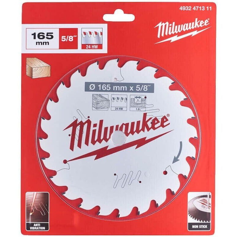 Milwaukee 4932471311 165mm x 15.87mm x 24T ATB Circular Saw Blade