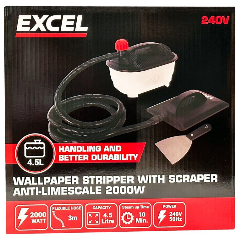 Excel Wallpaper Steamer Stripper 2000W Heavy Duty 240V DIY Easy Steamer