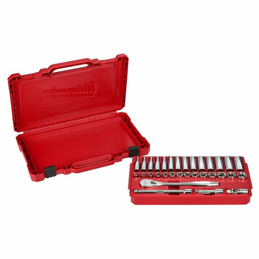 Milwaukee 3/8" Drive Ratchet & Socket Set - 32pc - Metric - 4932464945