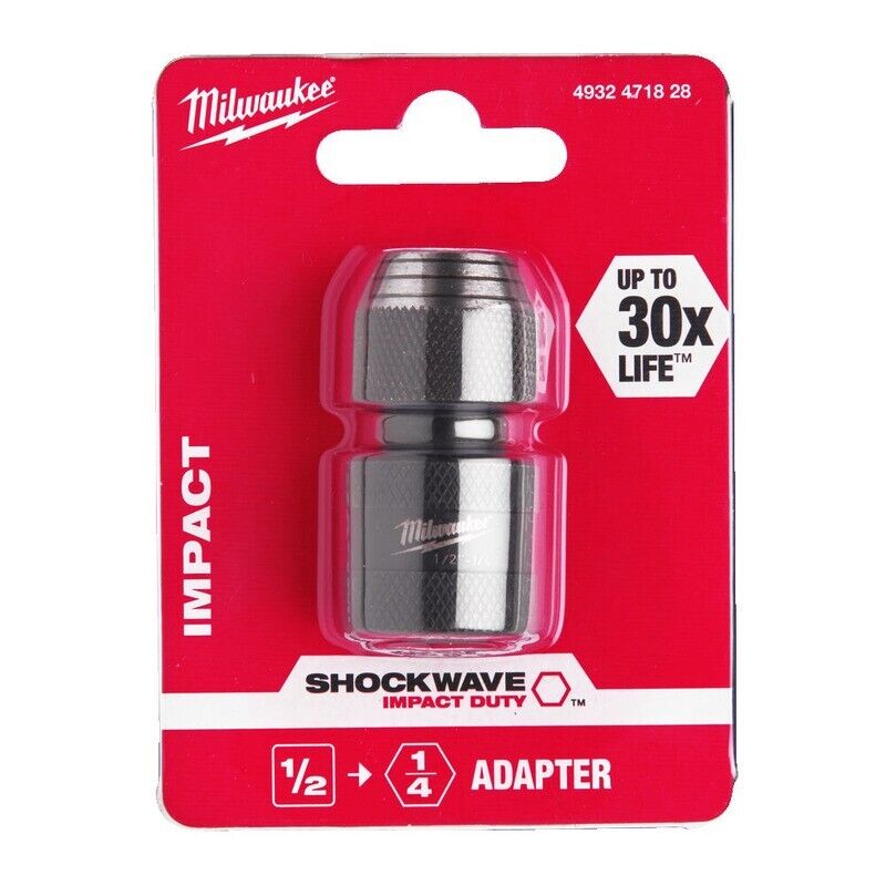 Milwaukee Shockwave 1/2in to 1/4in HEX Adapter - 4932471828